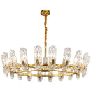 Luxe gold glass led ceiling chandelier for living room