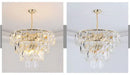 Luxe gold steel crystal pendant light dining room chandelier