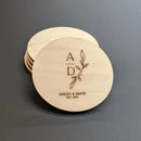 Luxe Wedding Monogram Wood Coasters