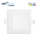 Luxrite LR22742 4" 10.5W LED Square Recessed Slim Wafer Selectable RGBW