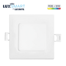 Luxrite LR22748 6" 13W LED Square Recessed Slim Wafer Selectable RGBW