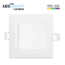 Luxrite LR22748 6" 13W LED Square Recessed Slim Wafer Selectable RGBW
