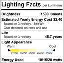 Luxrite LR23315 6" 20W Regressed Round Canless Spotlight Selectable CCT + Wattage