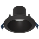 Luxrite LR23326 4" 12W LED Round Regress Spotlight Black Selectable CCT
