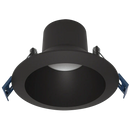 Luxrite LR23326 4" 12W LED Round Regress Spotlight Black Selectable CCT