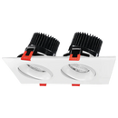 Luxrite Portland 4" 24W LED Square Gimbal Dual Spotlight Selectable CCT