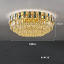 Luxurious blue & gold sea shell dimmable led chandelier living room
