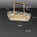 Luxurious blue & gold sea shell dimmable led chandelier living room