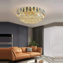 Luxurious blue & gold sea shell dimmable led chandelier living room