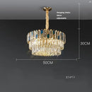 Luxurious blue & gold sea shell dimmable led chandelier living room