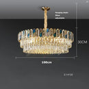 Luxurious blue & gold sea shell dimmable led chandelier living room