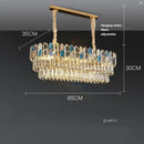 Luxurious blue & gold sea shell dimmable led chandelier living room