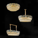 Luxurious blue & gold sea shell dimmable led chandelier living room