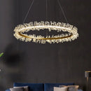 Luxurious crystal gold ring led chandelier for living room