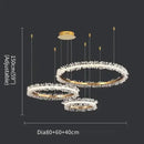 Luxurious crystal gold ring led chandelier for living room
