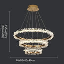 Luxurious crystal gold ring led chandelier for living room