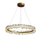 Luxurious crystal gold ring led chandelier for living room