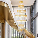 Luxurious gold and clear decorbites crystal staircase chandelier