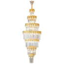 Luxurious gold and clear decorbites crystal staircase chandelier