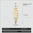 Luxurious gold and clear decorbites crystal staircase chandelier