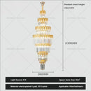 Luxurious gold and clear decorbites crystal staircase chandelier