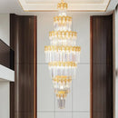 Luxurious gold and clear decorbites crystal staircase chandelier