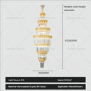 Luxurious gold and clear decorbites crystal staircase chandelier