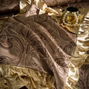 Luxurious gold & burgundy 200s embroidery egyptian cotton bedding set bedroom