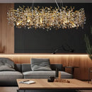 Luxurious gold crystal sunflower branch chandelier dining room light
