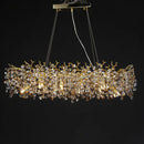 Luxurious gold crystal sunflower branch chandelier dining room light