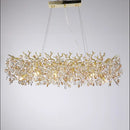 Luxurious gold crystal sunflower branch chandelier dining room light