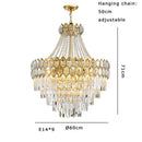 Luxurious gold hexagonal deluxe crystal led pendant lamp dining room