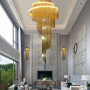 Luxurious gold & silver aluminum chain chandelier living room light