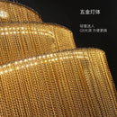 Luxurious gold & silver aluminum chain chandelier living room light