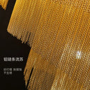 Luxurious gold & silver aluminum chain chandelier living room light