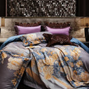 Luxurious gray & gold 1500tc egyptian cotton jacquard bedding set bedroom