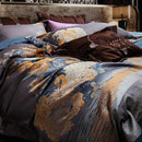 Luxurious gray & gold 1500tc egyptian cotton jacquard bedding set bedroom