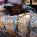 Luxurious gray & gold jacquard egyptian cotton bedding set bedroom