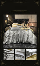 DecorBites™ Luxurious Mulberry Silk Bedding Set for King & Queen Beds