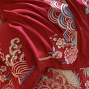 Luxurious red gold loong phoenix bedding set bedroom decor