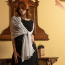 Colette - Silk Scarf Shawl - Silver Pearl