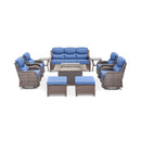 Alora Luxury 10-Piece All-Weather Outdoor Patio Furniture Set With Fire Pit Table (SAK39281)