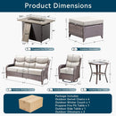 Alora Luxury 10-Piece All-Weather Outdoor Patio Furniture Set With Fire Pit Table (SAK39281)