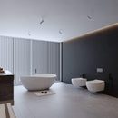 Nuvia Prestige Luxury 63-Inch Matte White Freestanding Soaking Bathtub With Overflow And Pop-Up Drain (SAK56208)