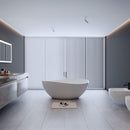 Nuvia Prestige Luxury 63-Inch Matte White Freestanding Soaking Bathtub With Overflow And Pop-Up Drain (SAK56208)