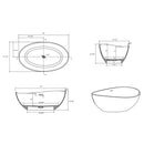 Nuvia Prestige Luxury 63-Inch Matte White Freestanding Soaking Bathtub With Overflow And Pop-Up Drain (SAK56208)