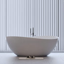 Nuvia Prestige Luxury 63-Inch Matte White Freestanding Soaking Bathtub With Overflow And Pop-Up Drain (SAK56208)