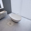 Nuvia Prestige Luxury 63-Inch Matte White Freestanding Soaking Bathtub With Overflow And Pop-Up Drain (SAK56208)