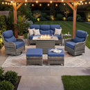 Alora Luxury 7-Piece Outdoor Patio Furniture Set With Fire Pit Table (SAK57391)