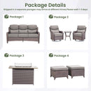 Alora Luxury 7-Piece Outdoor Patio Furniture Set With Fire Pit Table (SAK57391)